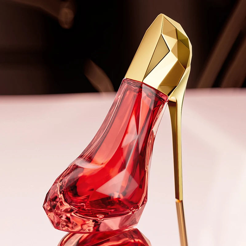 Women’s Floral Eau de Parfum, 30ml high heel stiletto bottle, long-lasting red luxury fragrance gift for her.