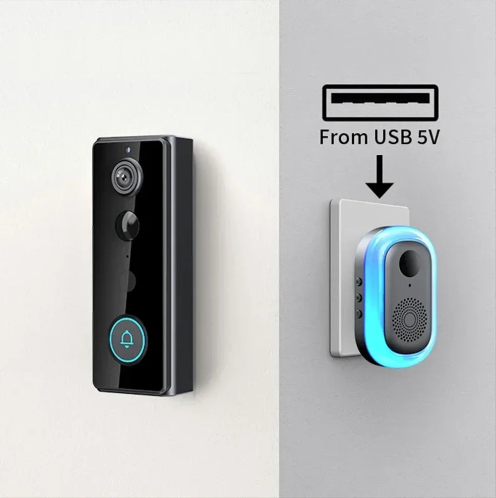 Wireless WIFI FHD Tuya Doorbell IP65 Waterproof Video Intercom with Camera for Home Security PIR Motion Detection Night Vision
