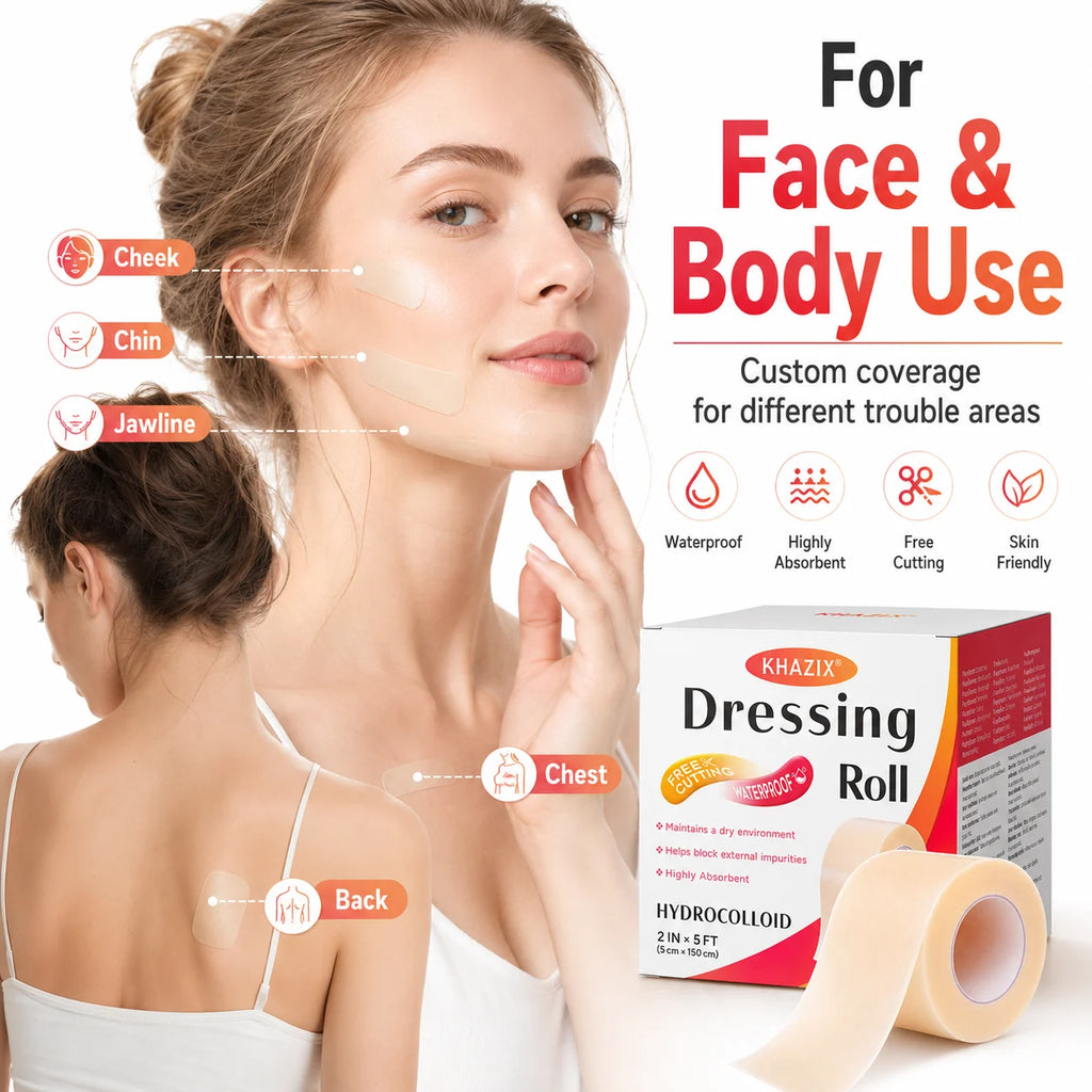 1 volume Hydrocolloid Pimple Patch Roll Cut-to-Size Acne Spot Cover, Invisible Blemish Tape Waterproof Face Care Sticker