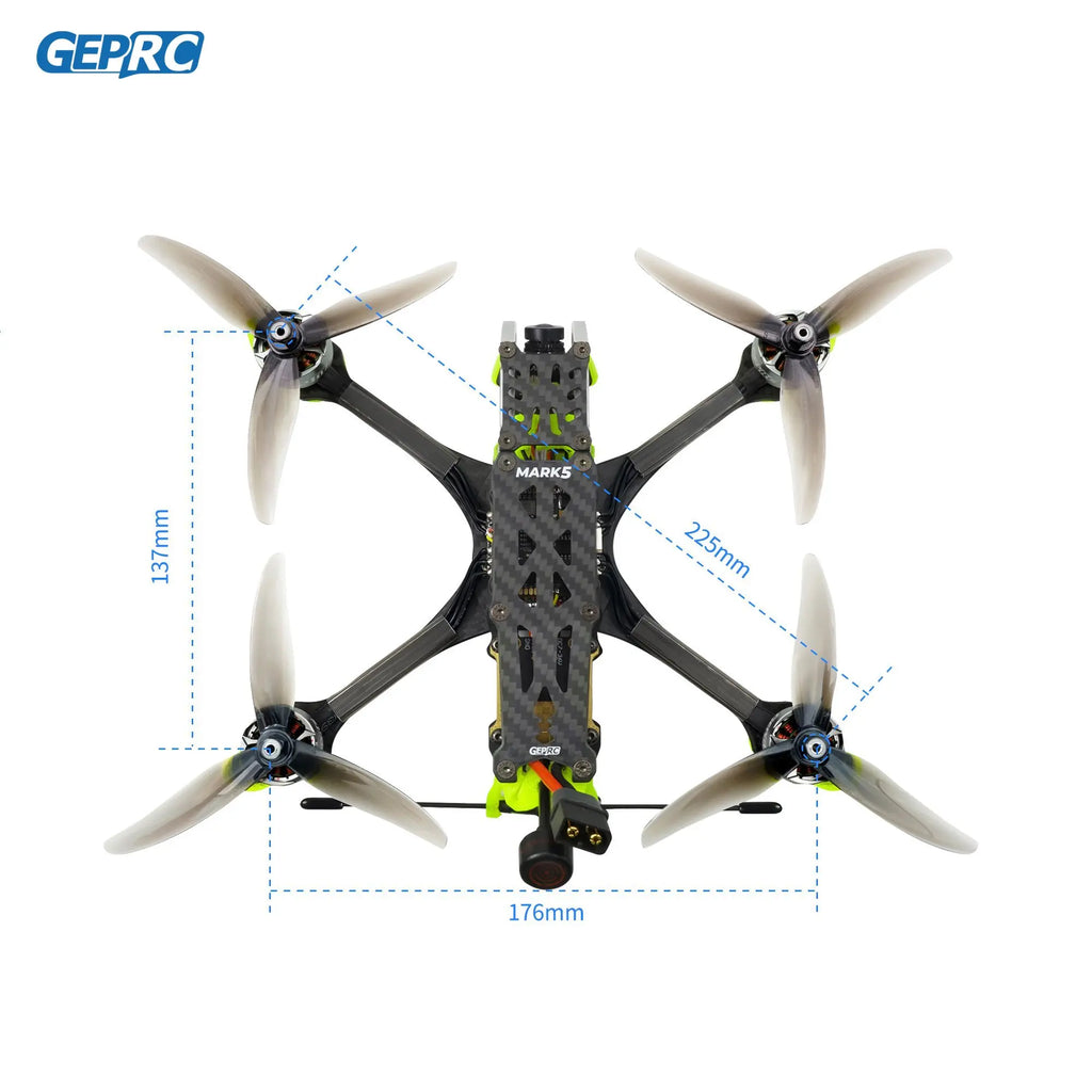 GEPRC MARK5 Analog FPV Drone 5-Inch 6S Freestyle Quadcopter Tidesmit