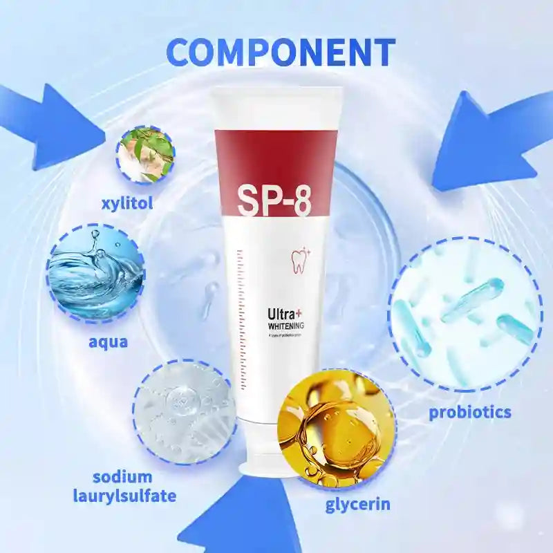 Tidesmit SP-8 Probiotic Toothpaste and Toothbrush Set for teeth whitening and deep oral stain removal