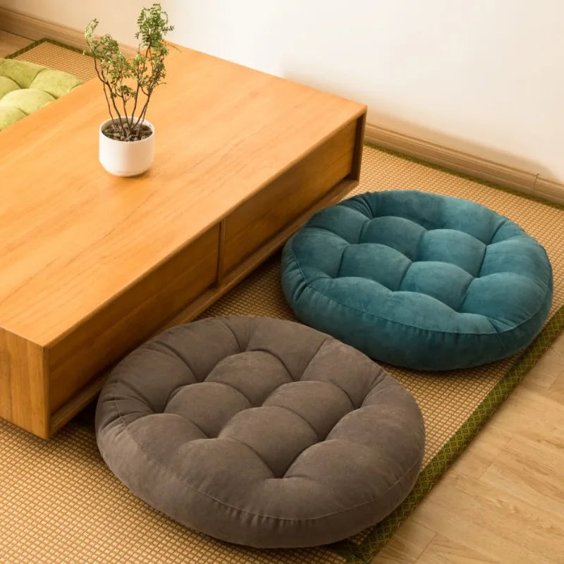 Grey Floor Seat Cushion Pillow Round Large Pillows Seating for Adults Tufted Corduroy Floor Cushions for Living Room Tatami 방석