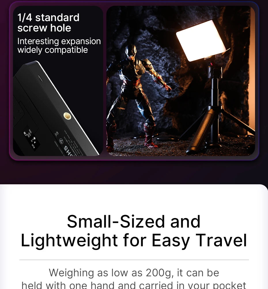 RGB LED Video Light | Portable 4000mAh CRI 95+ Pocket Panel (Ulanzi LT002) Tidesmit