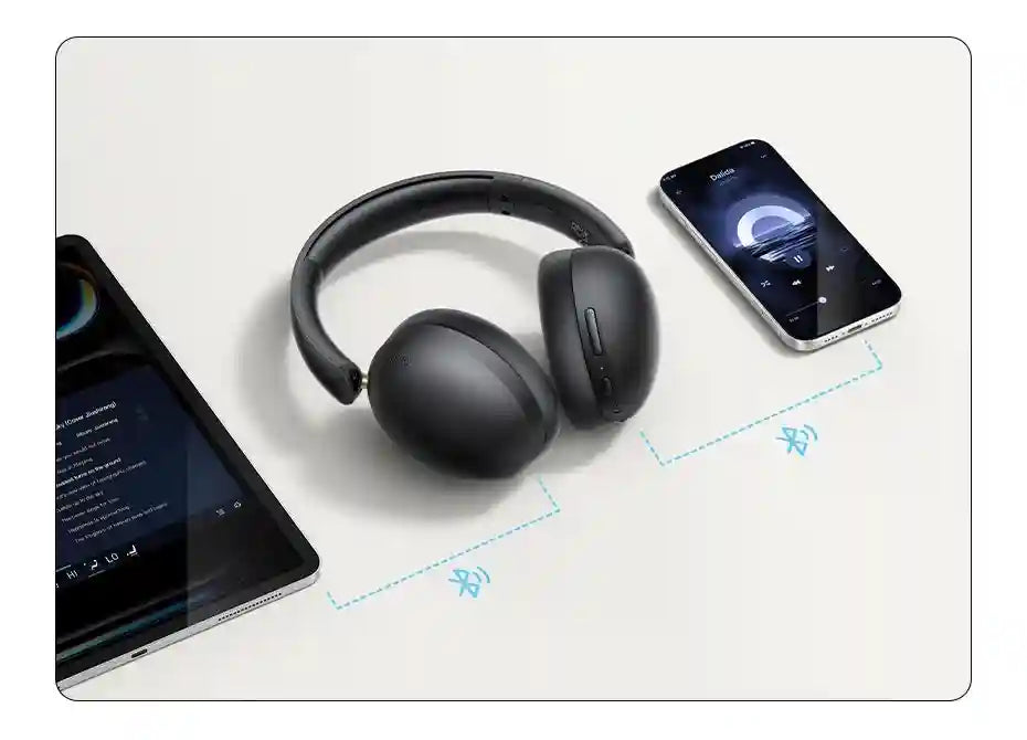 Wireless Headphones Over-Ear with 80H Playtime HiFi Sound Tidesmit