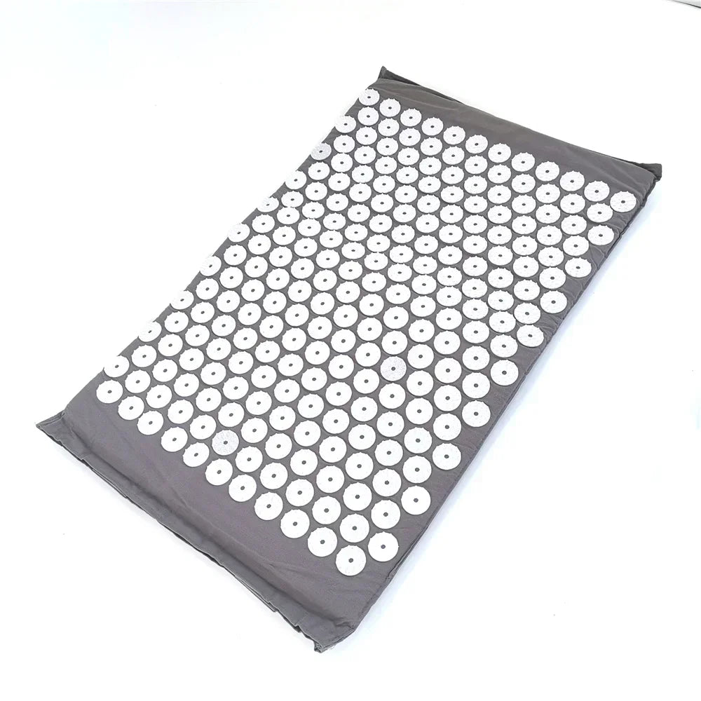 Acupressure Mat and Pillow Set | Targeted Muscle Relief & Recovery Back Massage Instrument Mat-Gray Tidesmit