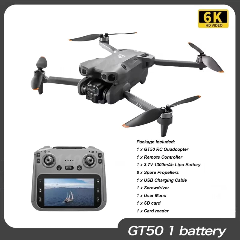 8K GPS Camera Drone with Obstacle Avoidance | Foldable Aerial Pro Dark gray 6K 1B Tidesmit