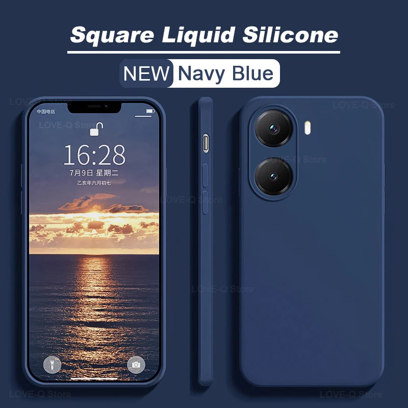 Poco X7 Pro Liquid Silicone Case: Shock-Absorbing Slim Fit Cover Blue Tidesmit