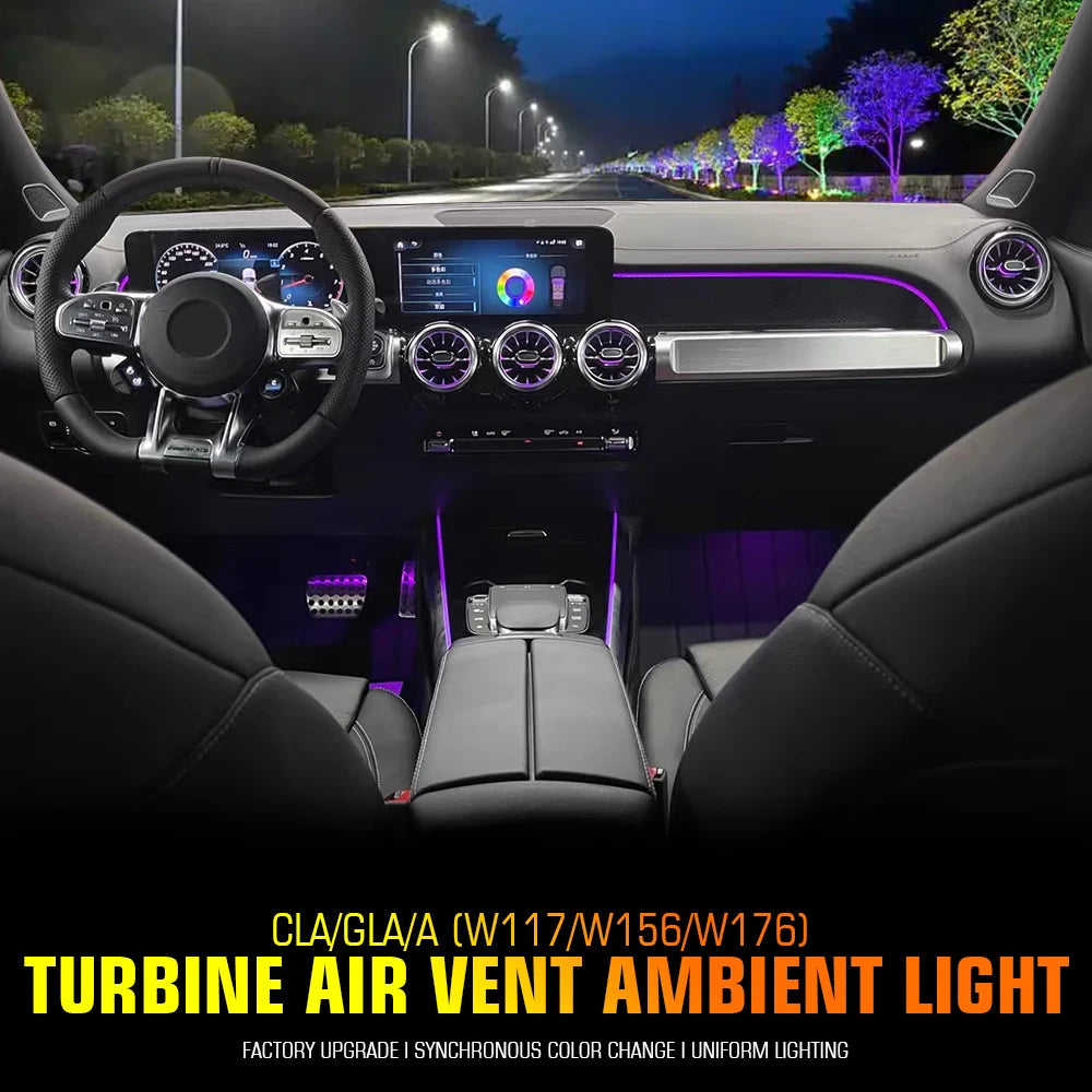 Mercedes-Benz Turbine LED Air Vents - 64 Color Ambient Lighting Kit Tidesmit