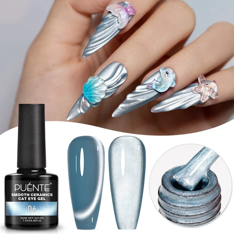 Cat Eye Magnetic Gel Polish 7.5ml - Professional Long-Lasting Nail Art Permanent Makeup Machines Smooth ceramic cat 6