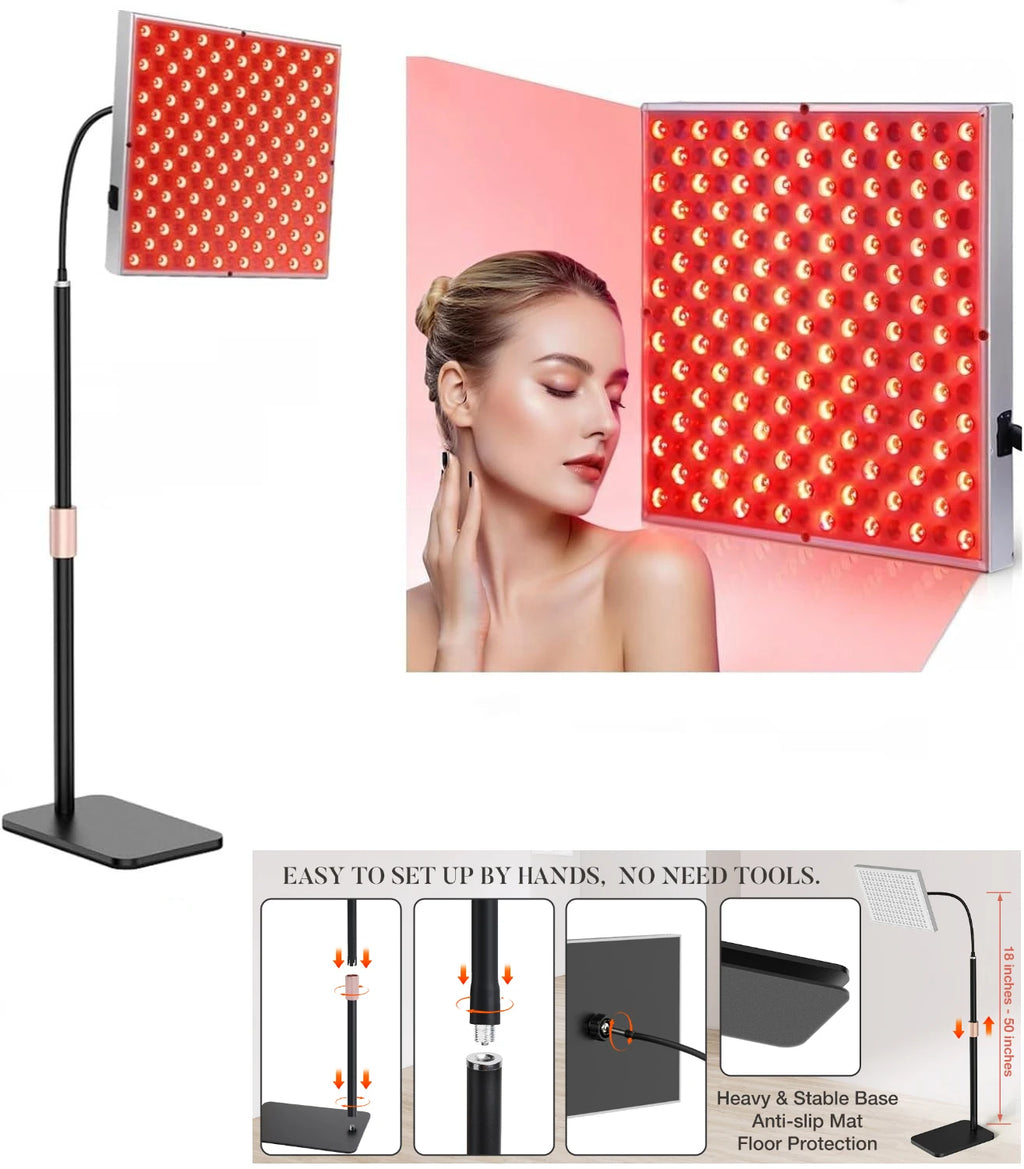 Red Light Therapy Lamp,660&850 nm NIR LED Panel Light with Adjustable Stand,Infrared Red Light Therapy Device for Full Body Skin