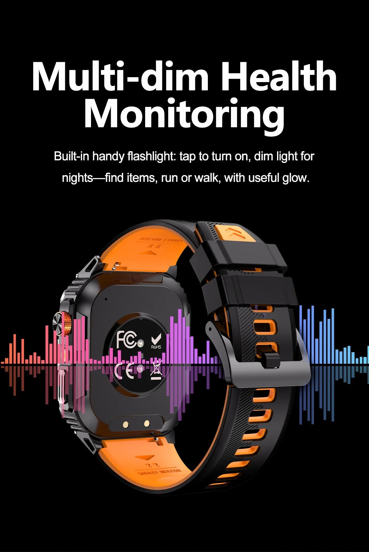 Hot Sell Gifts 2026 New Military SmartWatch Men Outdoor Sports IP68 Waterproof  LED Bluetooth Call Health Monitoring Men Women