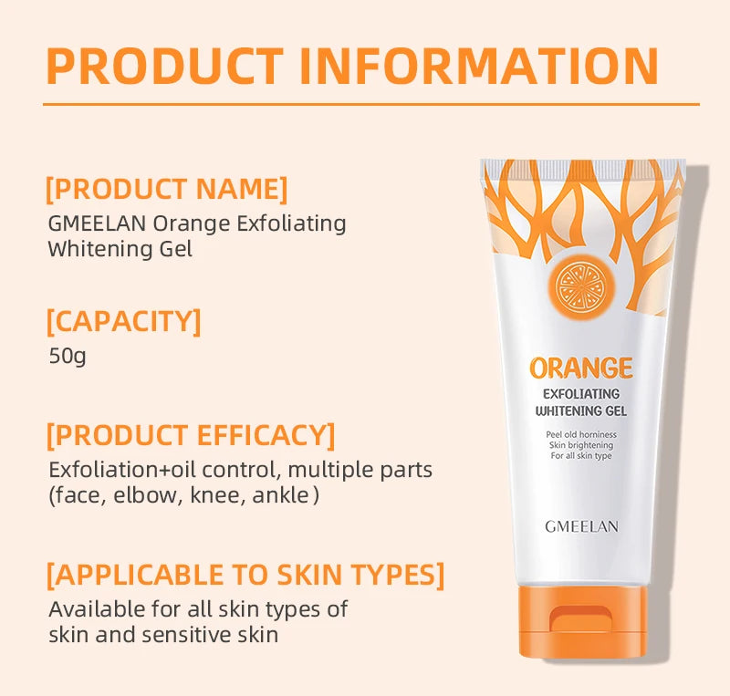 Orange Exfoliating Gel 50g - Natural Brightening Facial Scrub Scrubs Treatments Tidesmit