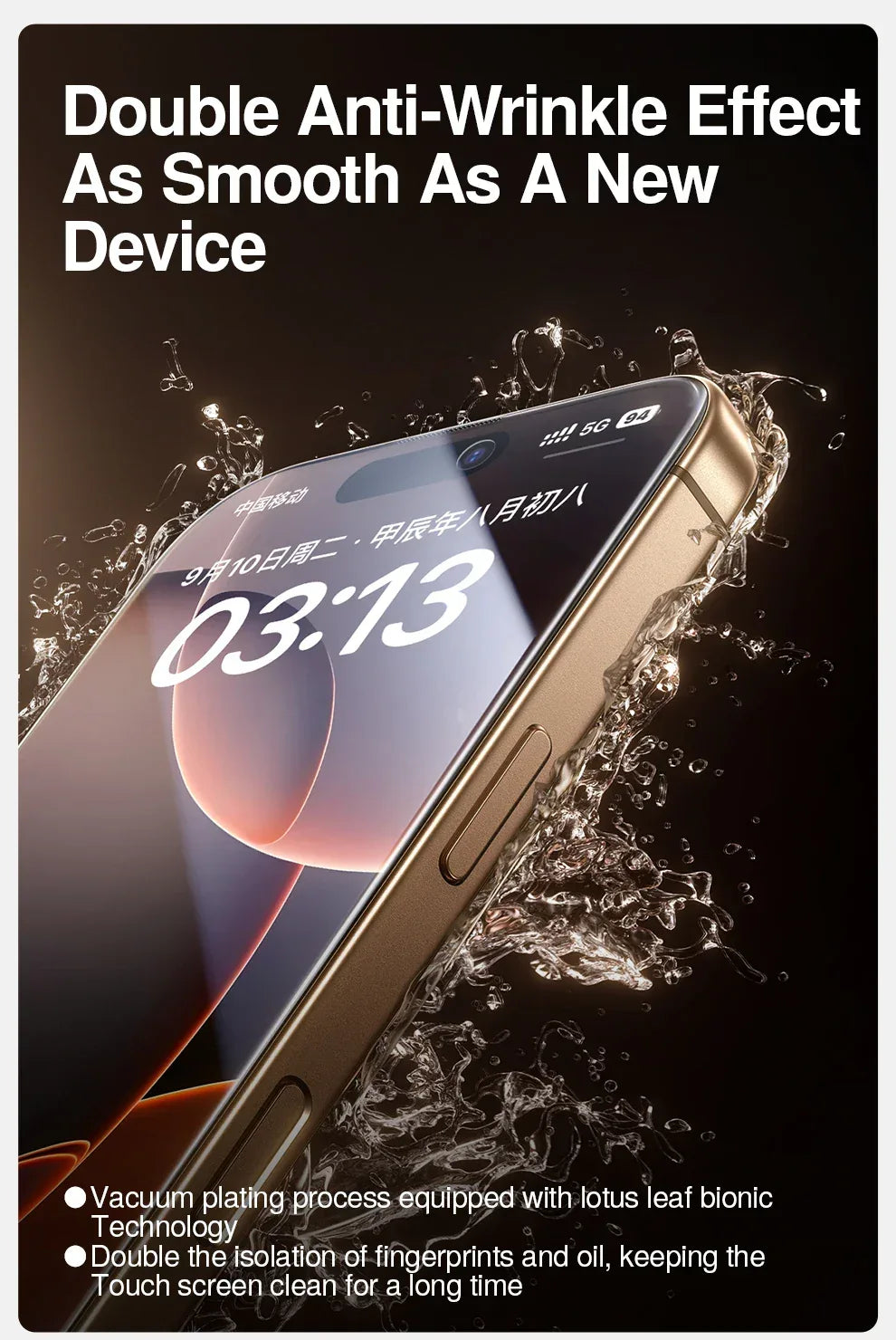 Privacy Screen Protector for iPhone 16 Pro Max - 9H Tempered Anti-Spy Glass Tidesmit