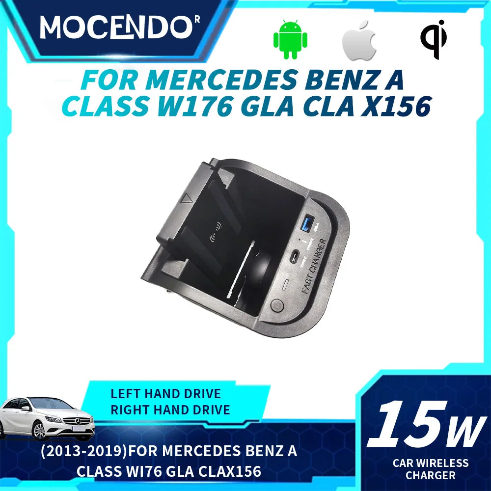 Wireless Charger for Mercedes-Benz A-Class, CLA, GLA - 15W Qi Certified Tidesmit