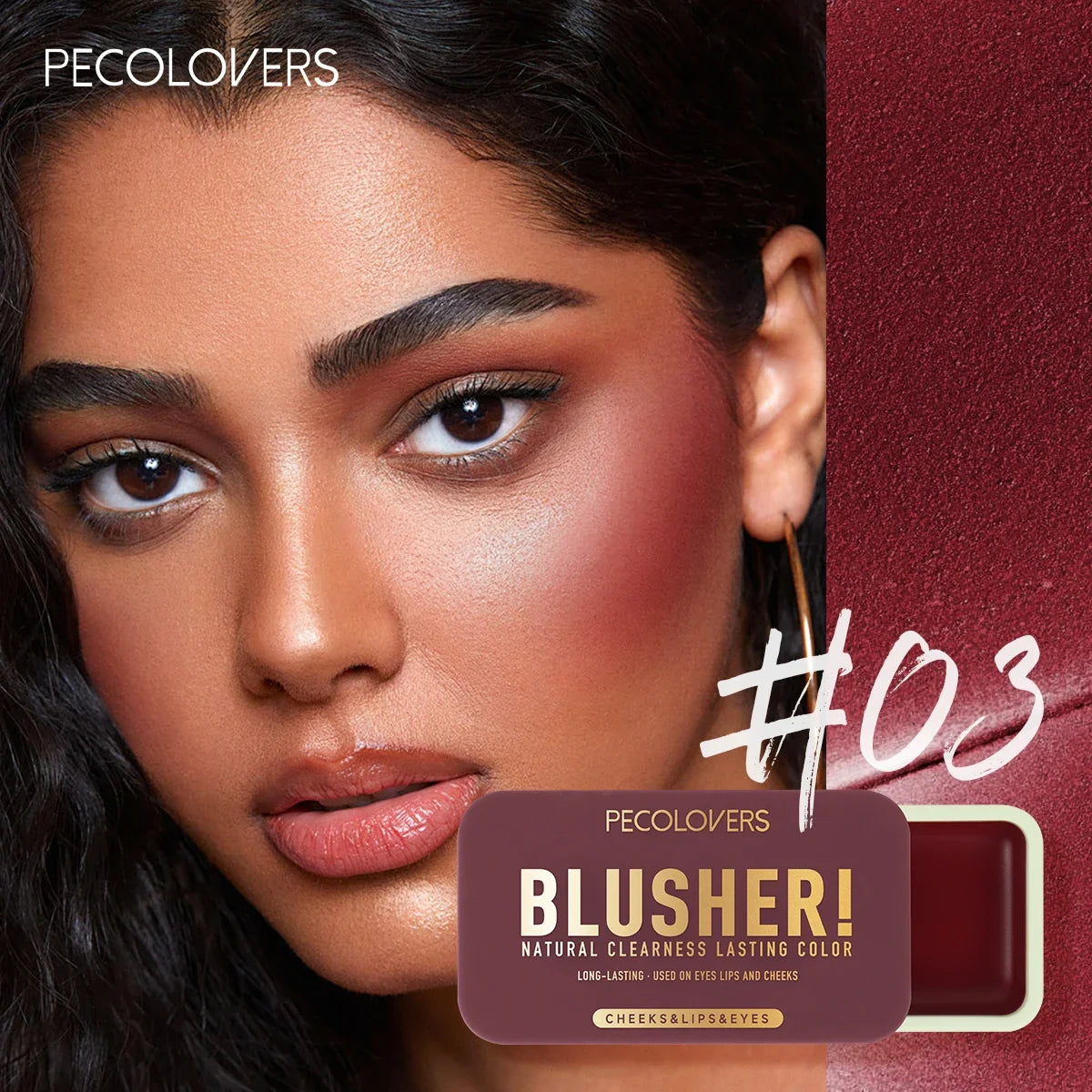 Tidesmit Lasting Rose Orange cream blush texture close-up for soft mist cheek contour and brightening makeup finish