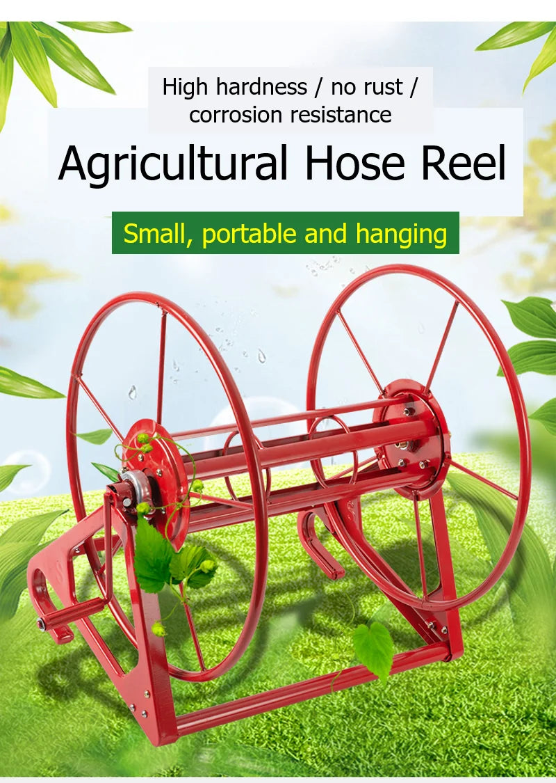 Agricultural Hose Reel / High Pressure Pesticide Sprayer Hose Winding Cart Garden Tools