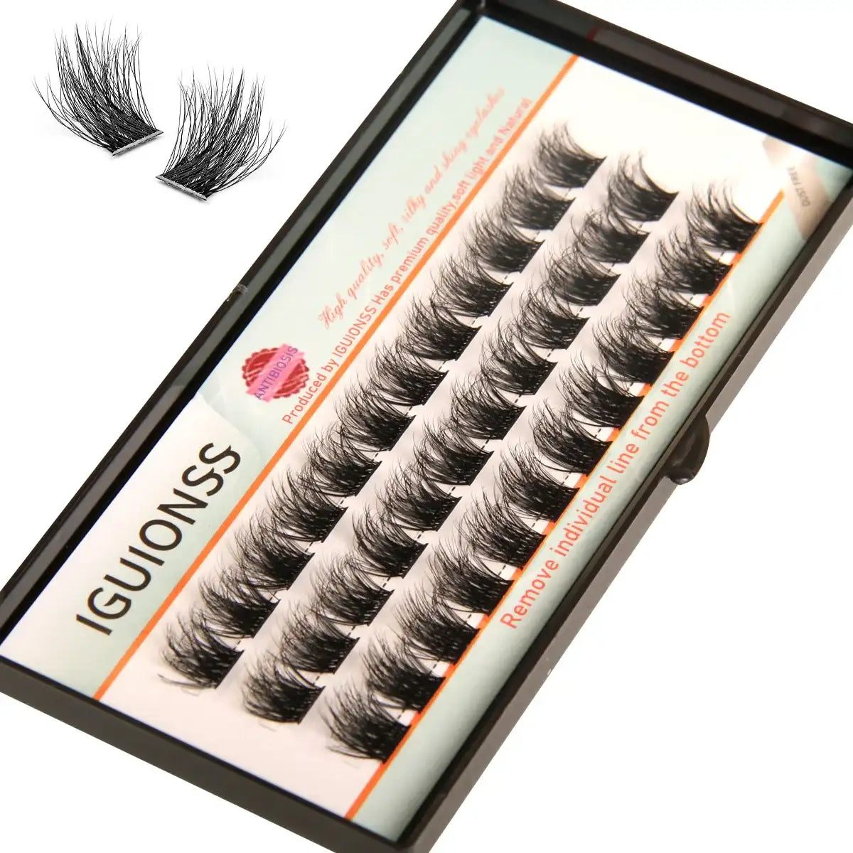 IGUIONSS Segmented False Eyelash Extension DIY Natural Individual Lash Makeup Tools Soft Easy to Operate Eyelashes False