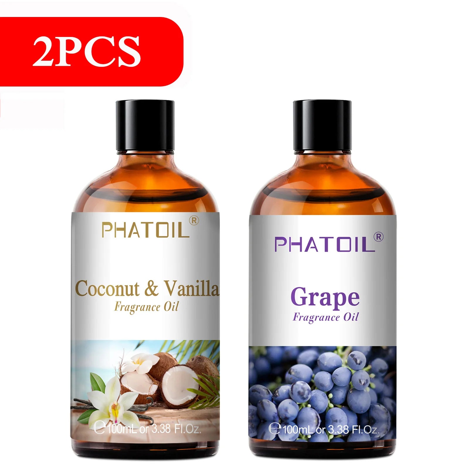 PHATOIL 100ml Fragrance Oil Cherry Coconut & Vanilla Mango Watermelon Strawberry Aromatherapy Oils For Diffuser Candle Making