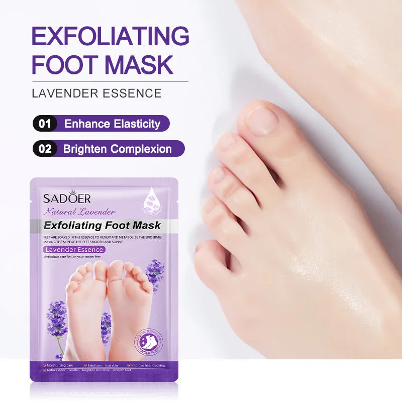 Lavender Foot Mask Moisturizing Exfoliating Treatment - 5 Pairs Set Scrubs Treatments Tidesmit