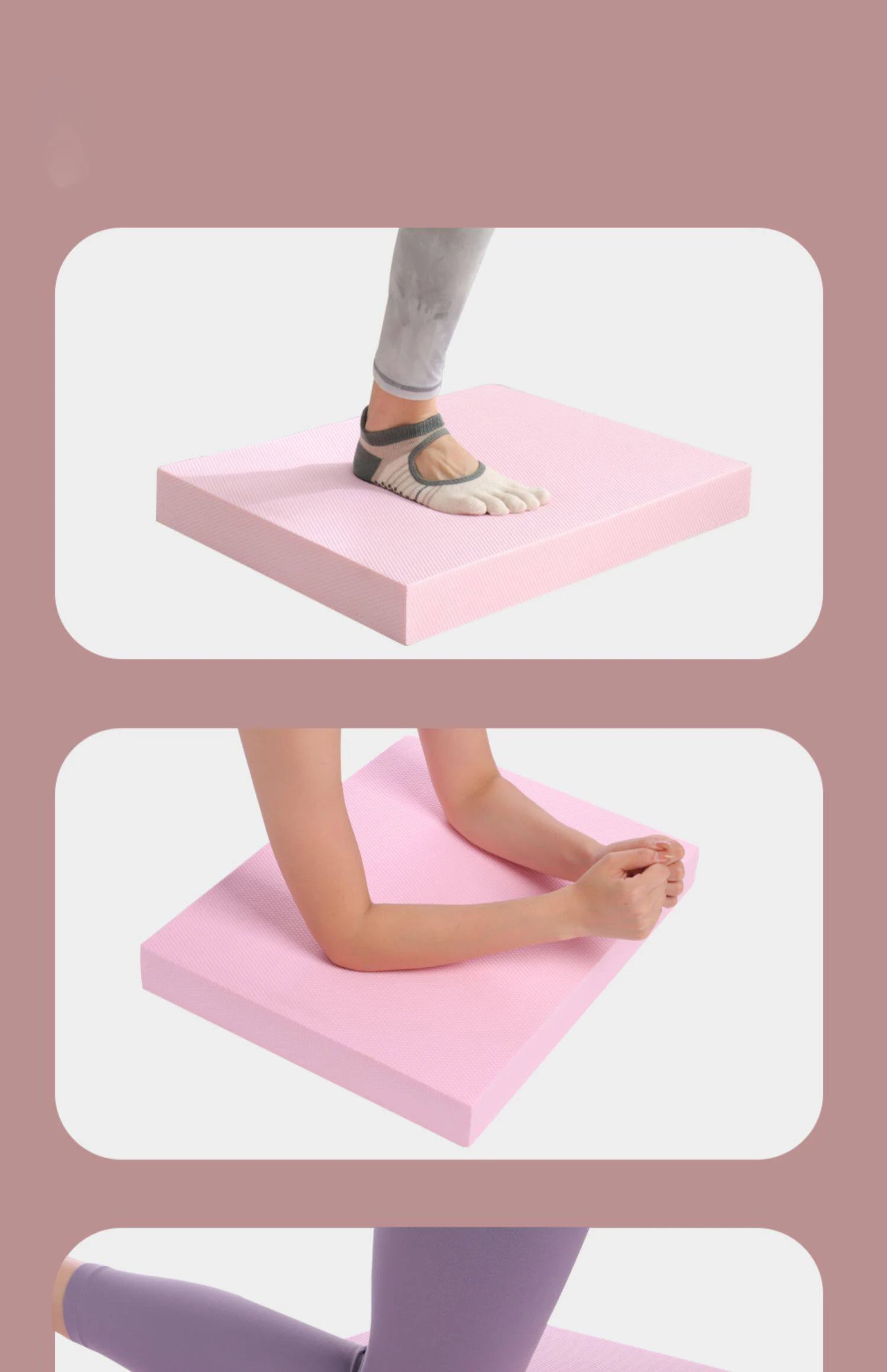 TPE Yoga Balance 6cm Mat Fitness Yoga Equipment Adult Plank Kneeling Mat Yoga Core Training Thickened Cushioned Exercise Mat