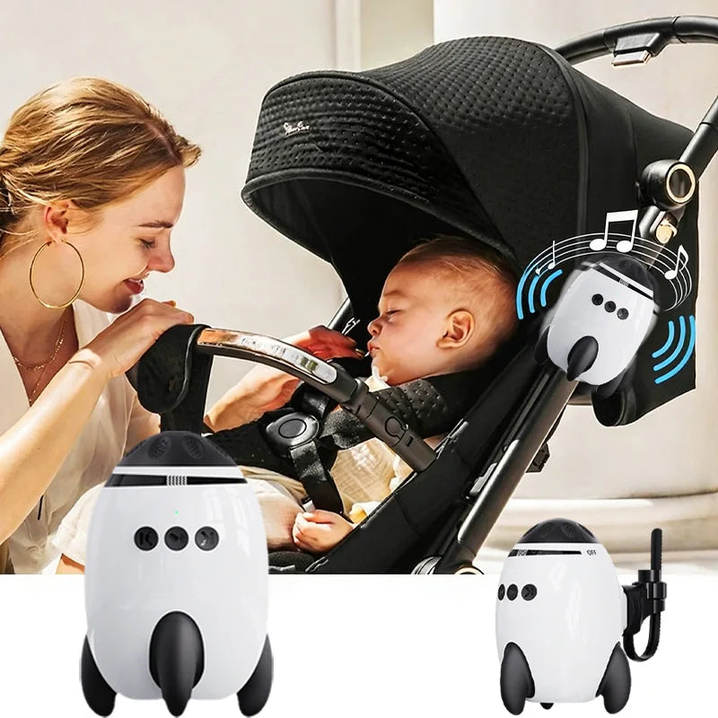 Portable Baby Cart Calming Device Multi-functional Wireless Bluetooth Sleep Aid Vibrating with Soothing Music White Noise Sounds