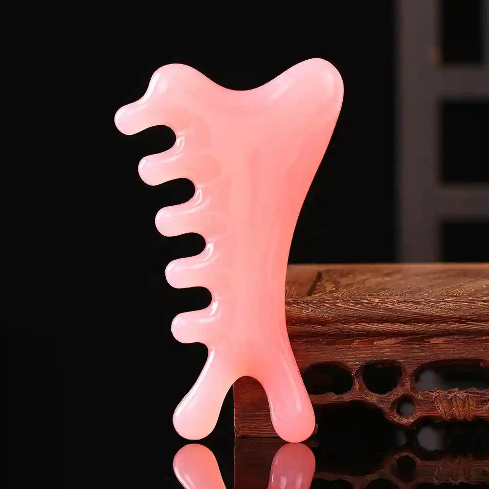Gua Sha Facial Massage Tool - Natural Beeswax Eye Massager Eye Massage Instrument Pink-E Tidesmit