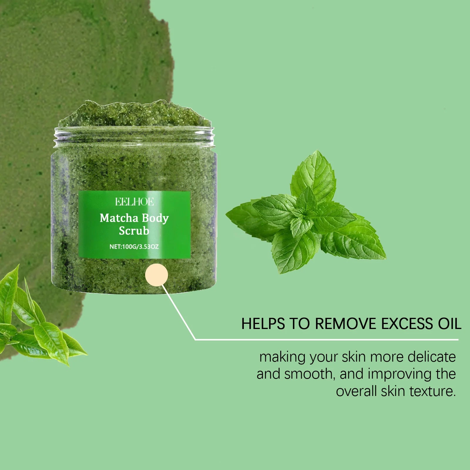 Matcha Sea Salt Body Scrub - Natural Exfoliant for Smooth Skin Scrubs Treatments Tidesmit