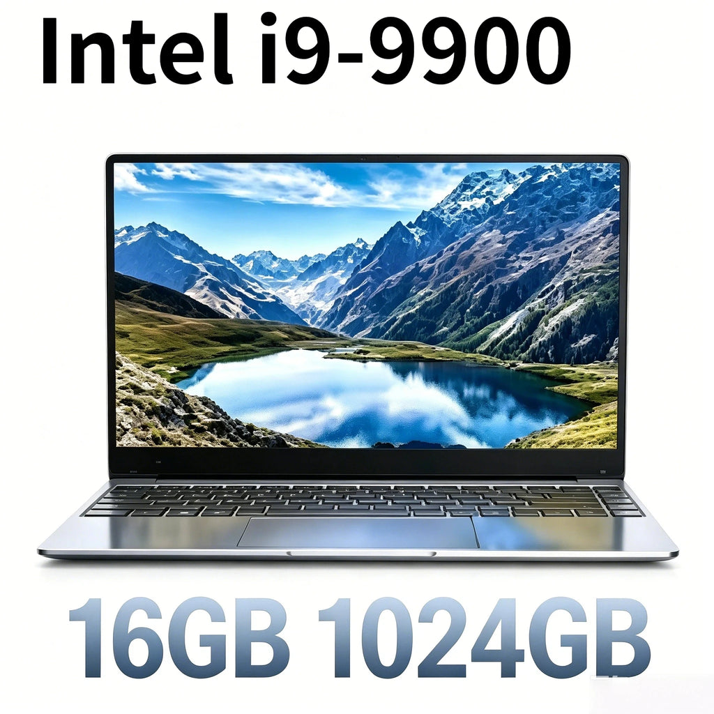 15.6 Inch Ultra Slim Windows 11 Laptop Computer 32GB RAM 512GB 1TB SSD Intel i9 9900 Notebook Gamer 1920x1080 Office PC Max Pro