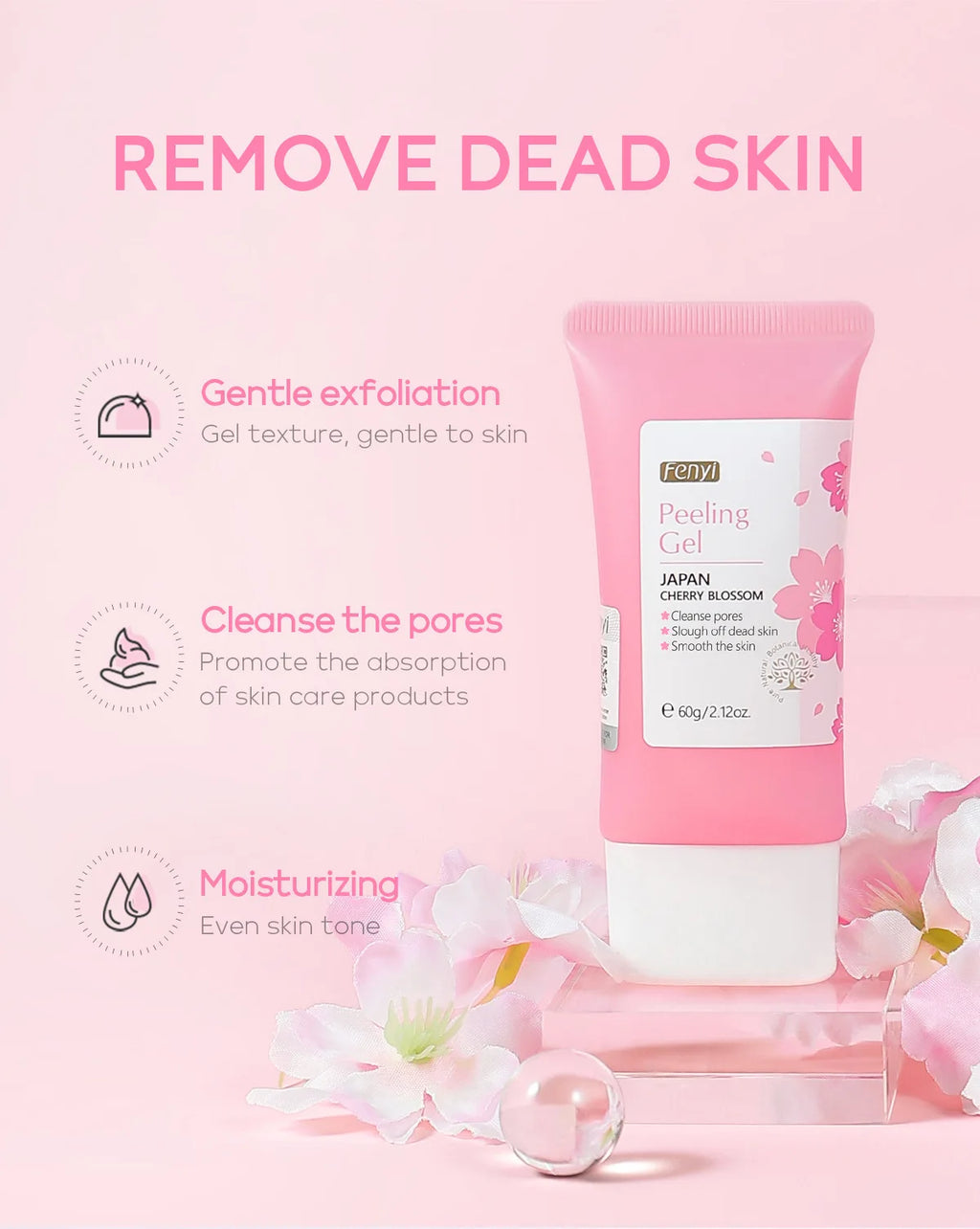 Cherry Blossom Exfoliating Gel - Deep Cleaning & Hydrating Formula 60g Scrubs Treatments Tidesmit