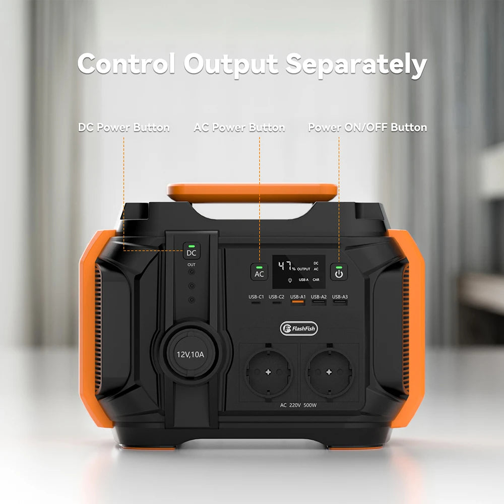 Portable Power Station 540Wh with 100W Solar Panel Kit | Tidesmit Tidesmit