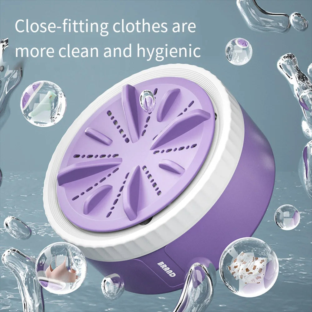 Tidesmit portable USB turbo mini washing machine with ultrasonic cleaning technology for travel and laundry 7