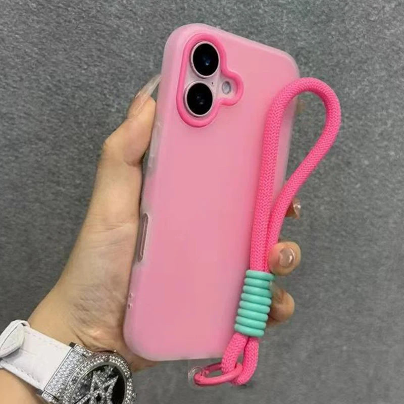 iPhone 15 Pro Max Matte Case with Wrist Strap - Slim Shock-Absorbing Cover Tidesmit
