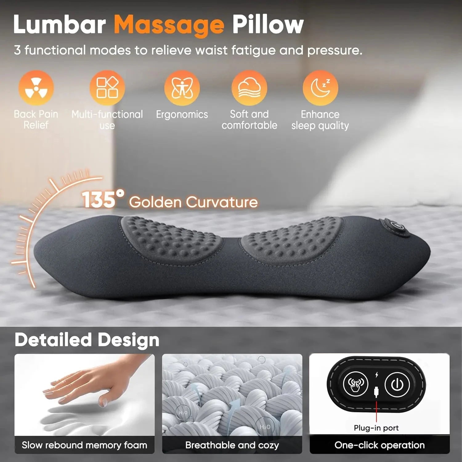 Back Massager with Heat and Vibration for Pain Relief - Tidesmit Relaxation Treatment Tidesmit