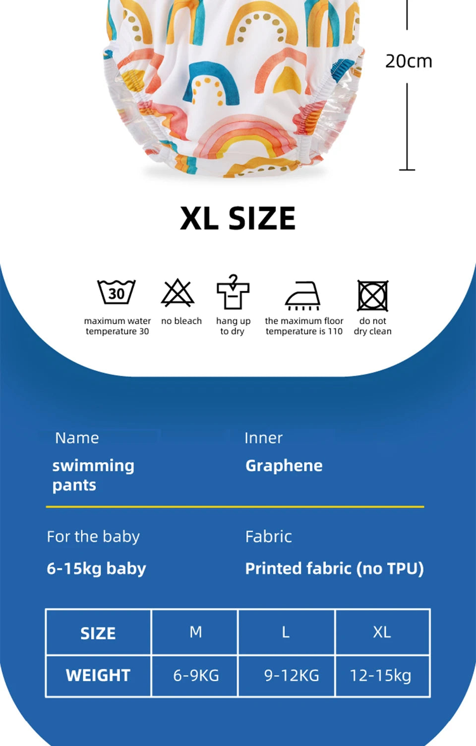 Happyflute Baby Breathable Swimming Pants For Boys And Girls Cartoon Swimming Diaper Comfortable Swimming Nappy Pants For 6-15KG
