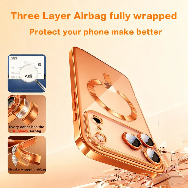 Magnetic Clear Phone Case: Shockproof Wireless Charging Protection Tidesmit