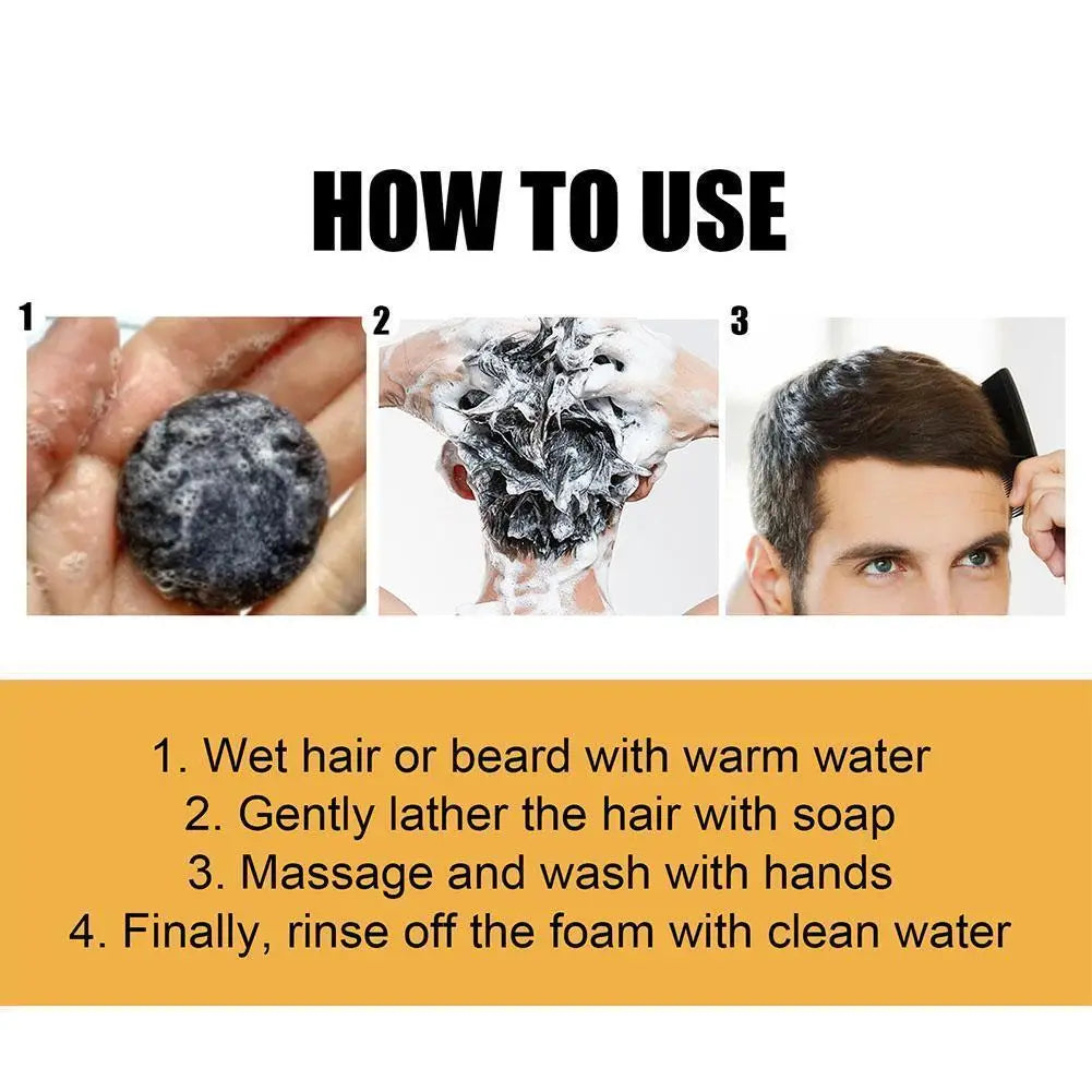 Hair Darkening Shampoo Soap Bar Repair Gray White Hair Color To Black Shampoo Soap Hair Nourishing Shampoo Soap Bar