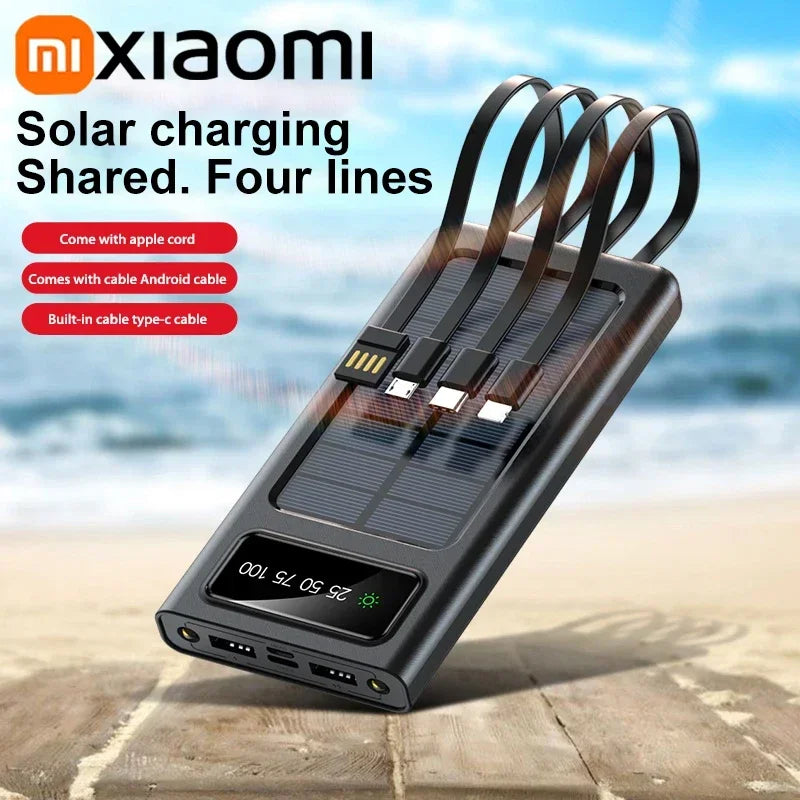 Portable Charger 200000mAh Power Bank with 4 Built-in Cables - Tidesmit Tidesmit