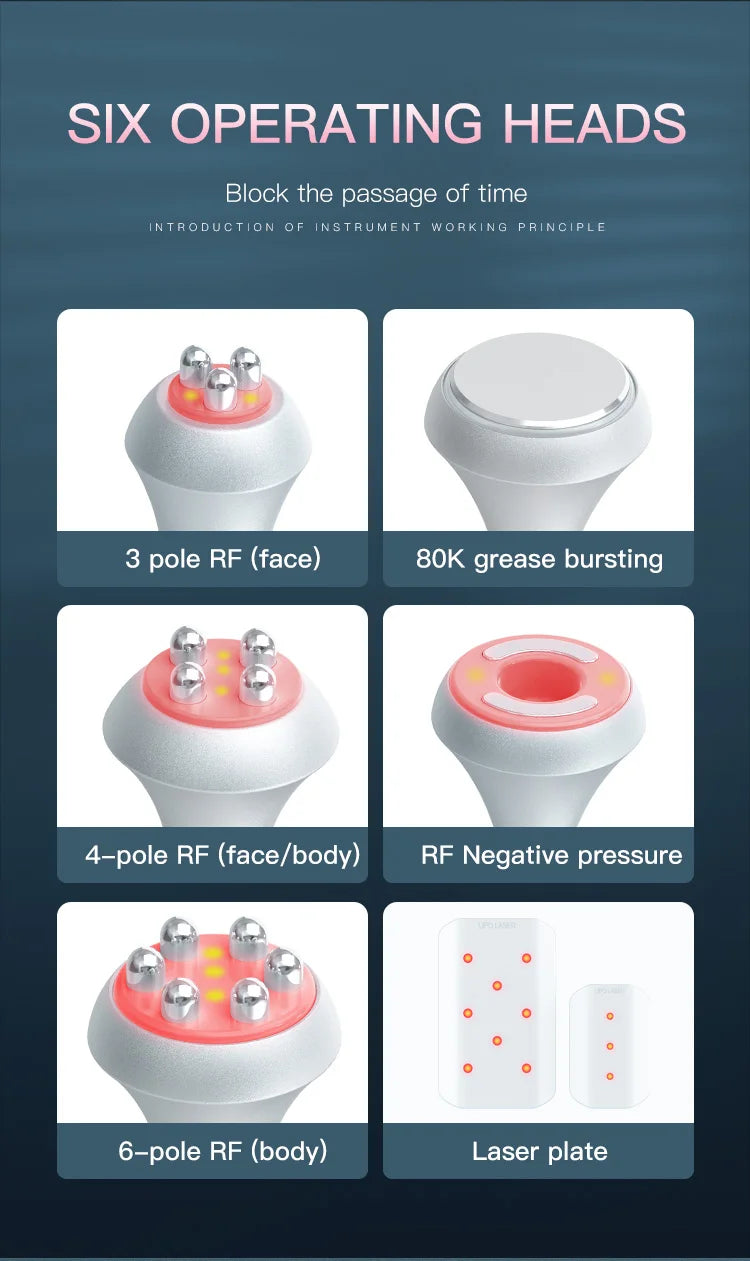 80K Ultrasonic Cavitation Machine: 6-in-1 Body Slimming Device Body Shaping Massage Equipment Tidesmit