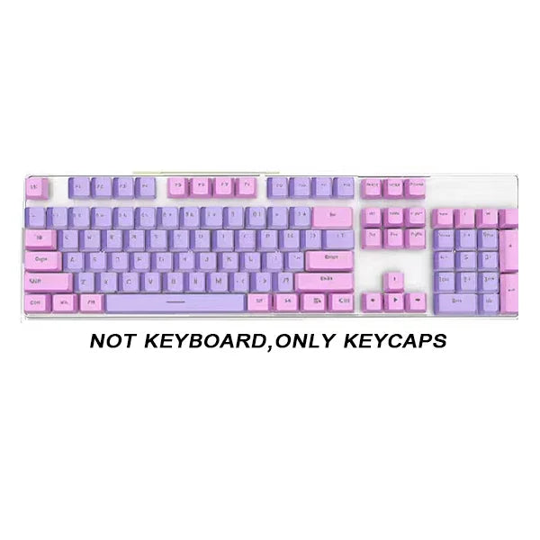 104 Key OEM Backlit Keycaps Set ABS Keycaps Double Shot Cyan White Key Caps for Mx Cherry Gateron Switch Mechanical Keyboard Kit