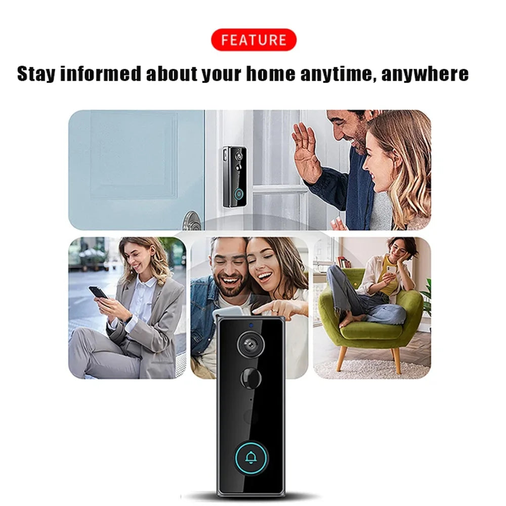 Wireless WIFI FHD Tuya Doorbell IP65 Waterproof Video Intercom with Camera for Home Security PIR Motion Detection Night Vision