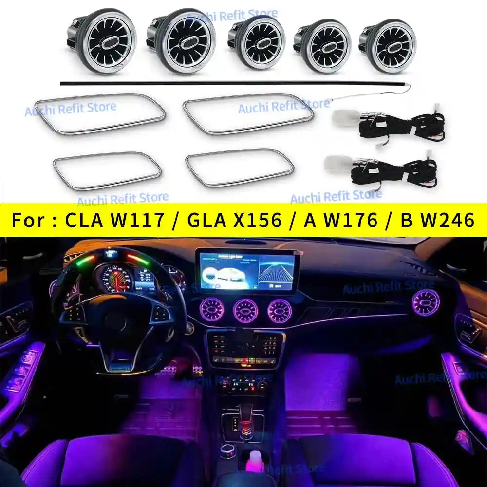 Mercedes-Benz LED Ambient Air Vent Kit - 12/256 Color RGB Interior Upgrade Tidesmit