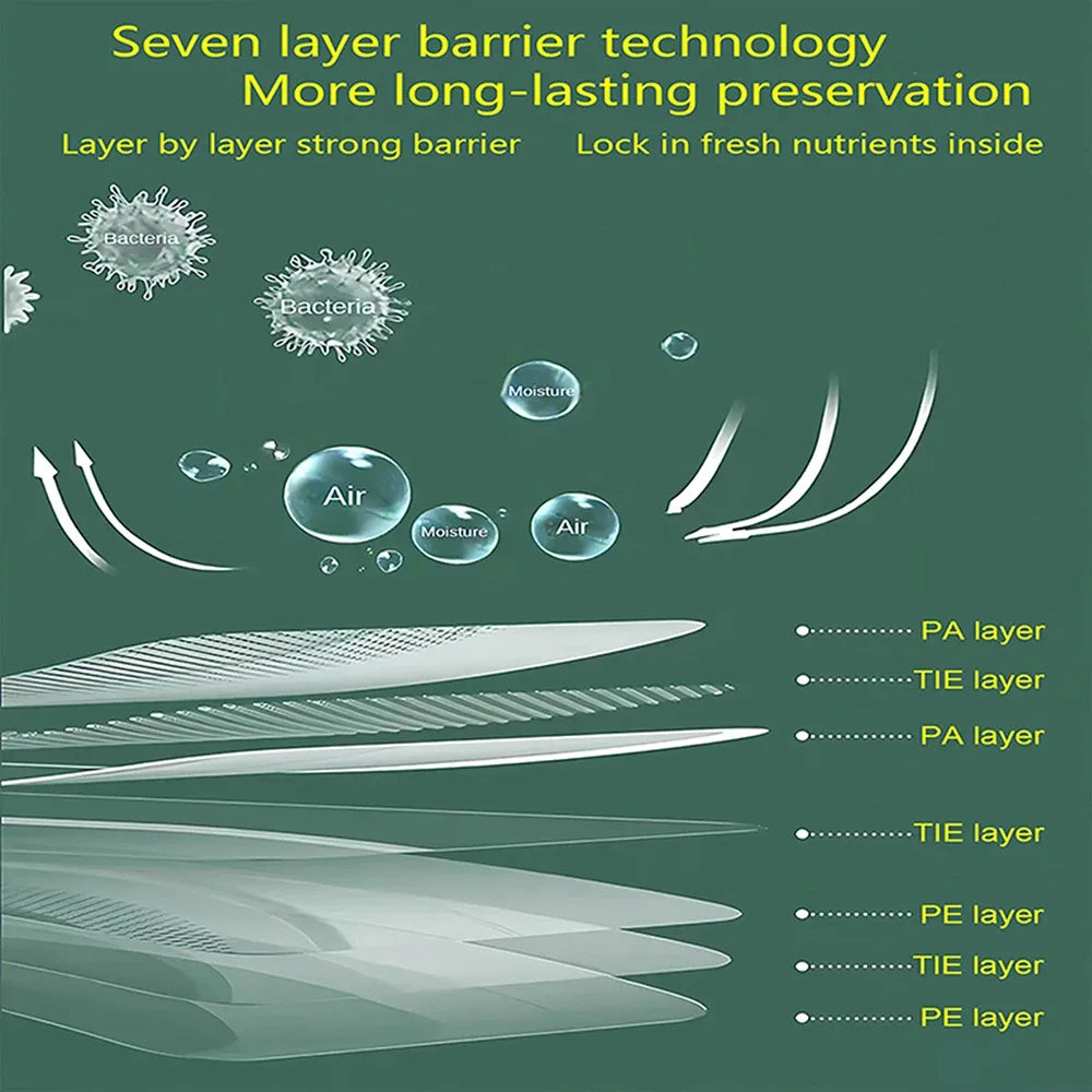 Vacuum sealer bag roll film, clear multi-layer barrier sheet for food storage
