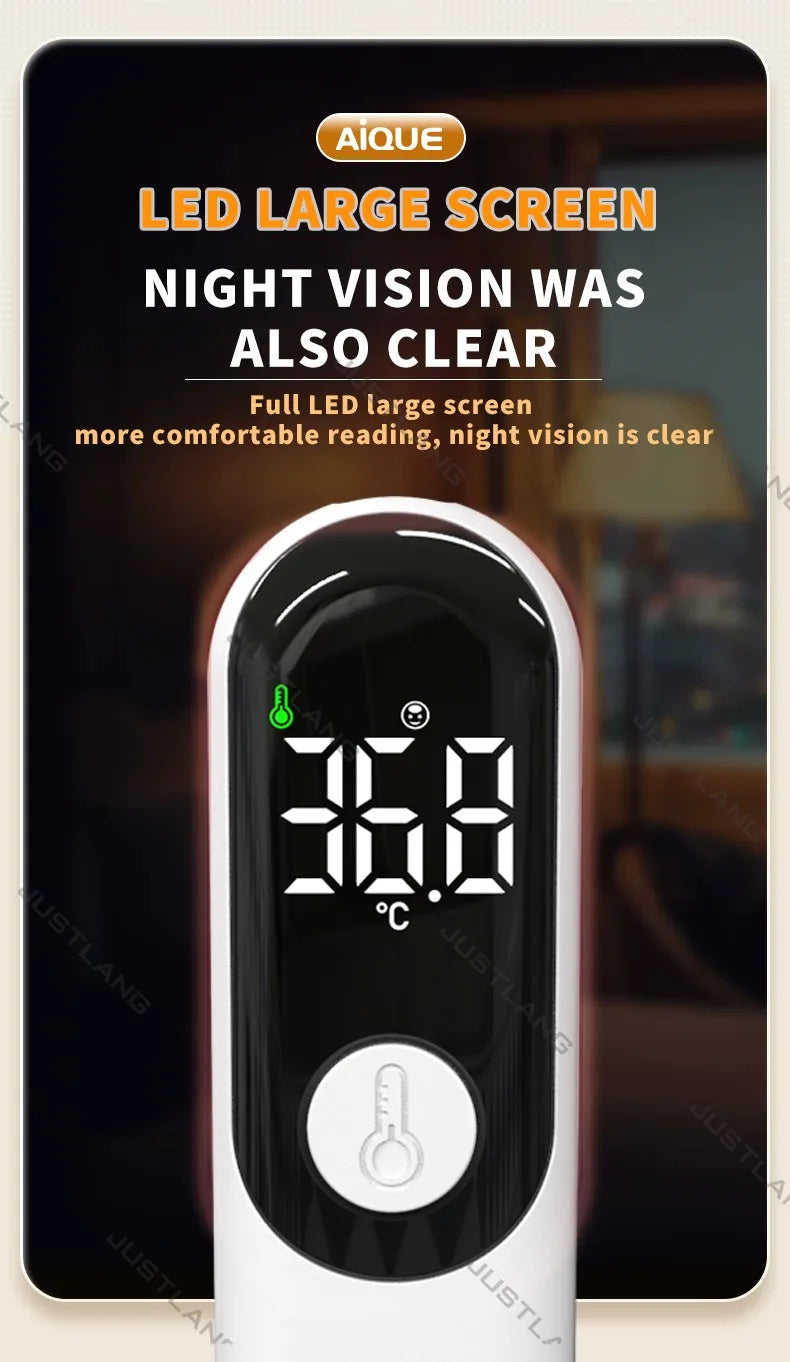JUSTLANG Forehead Digital Thermometer LED Non Contact Infrared Medical Thermometer Body Temperature Fever for Baby Adults