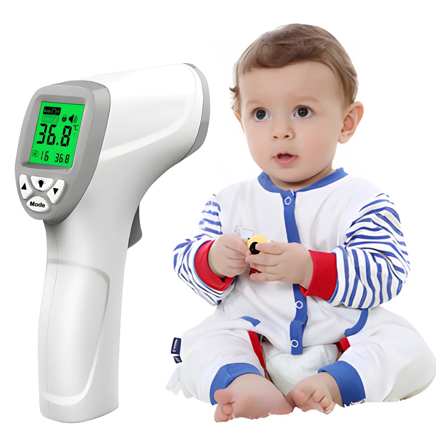 amzwn Baby Digital Infrared Forehead Thermometer Fever Contactless Clinical Electronic Medical Temperature Meter Adult