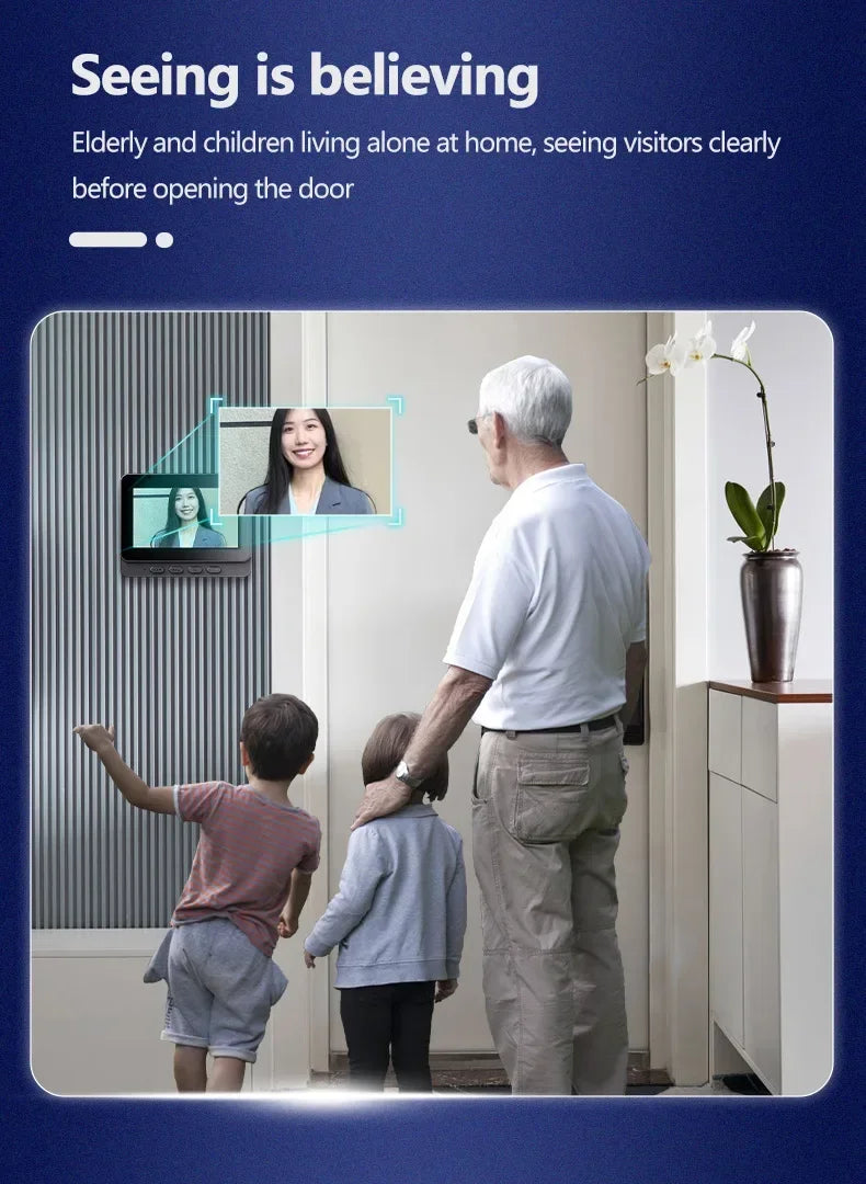 New Waterproof Wireless Doorbell Camera 4.3in IPS Screen 1080P Video Intercom Doorbell Home Security Door Bell IR Night Vision