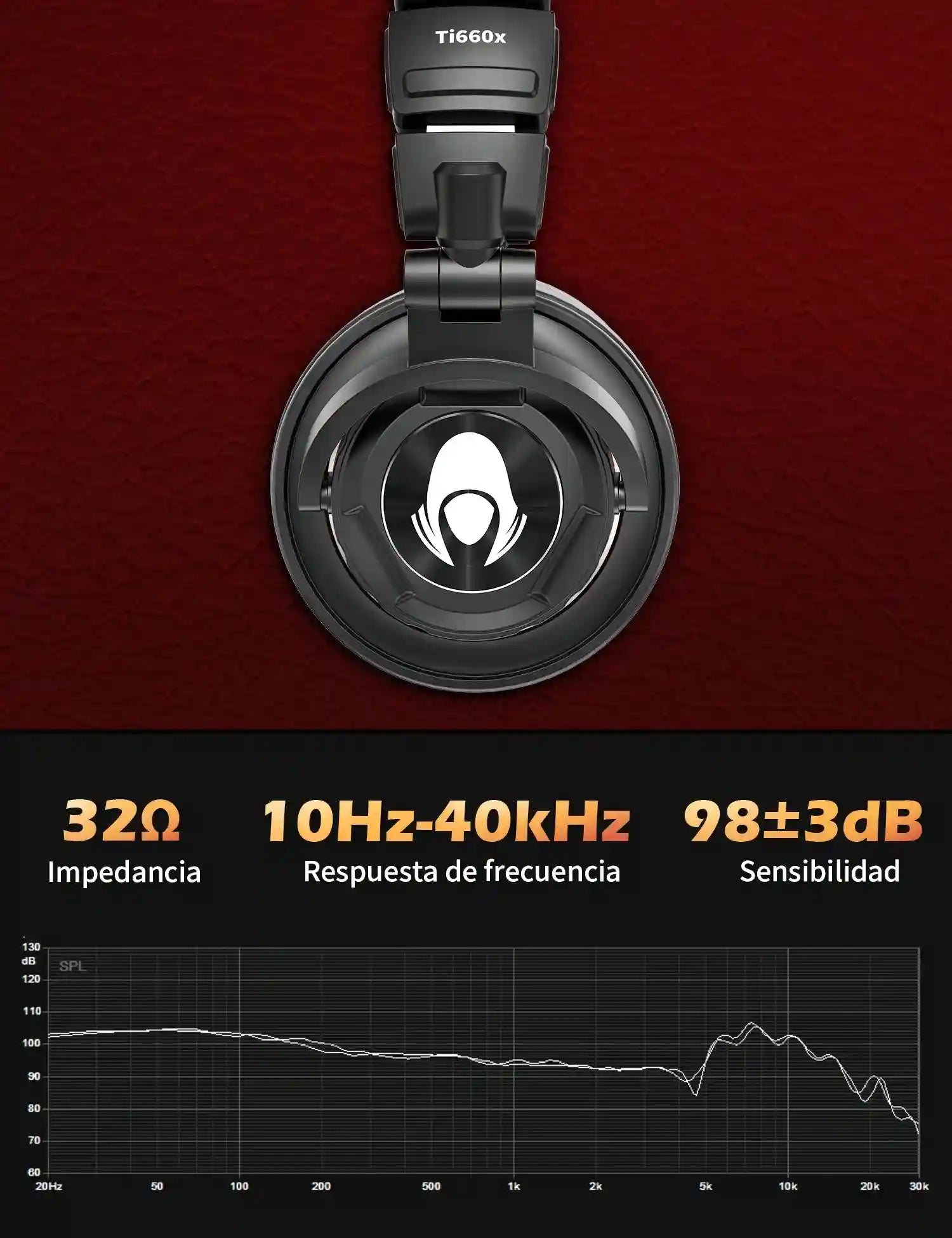 Wired Studio Monitor Headphones - Tidesmit Ti660x Professional Audio Tidesmit