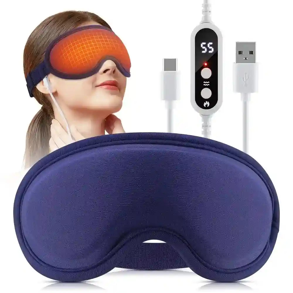 Electric Steam Eye Mask with 3D Vibration Massage - Blue Eye Massage Instrument Tidesmit