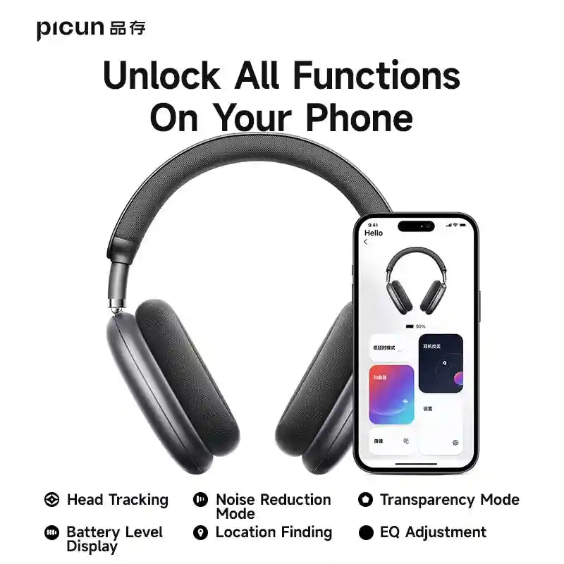 Wireless Noise Cancelling Headphones - Over-Ear 3D Spatial Audio F8 Tidesmit