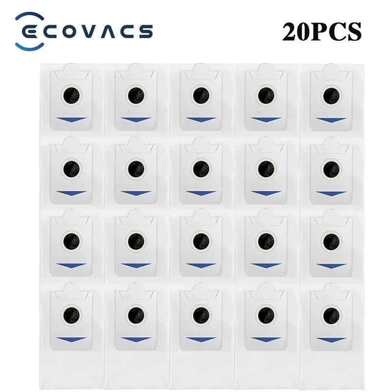 Ecovacs replacement dust bags, 20-pack with circular filter openings
