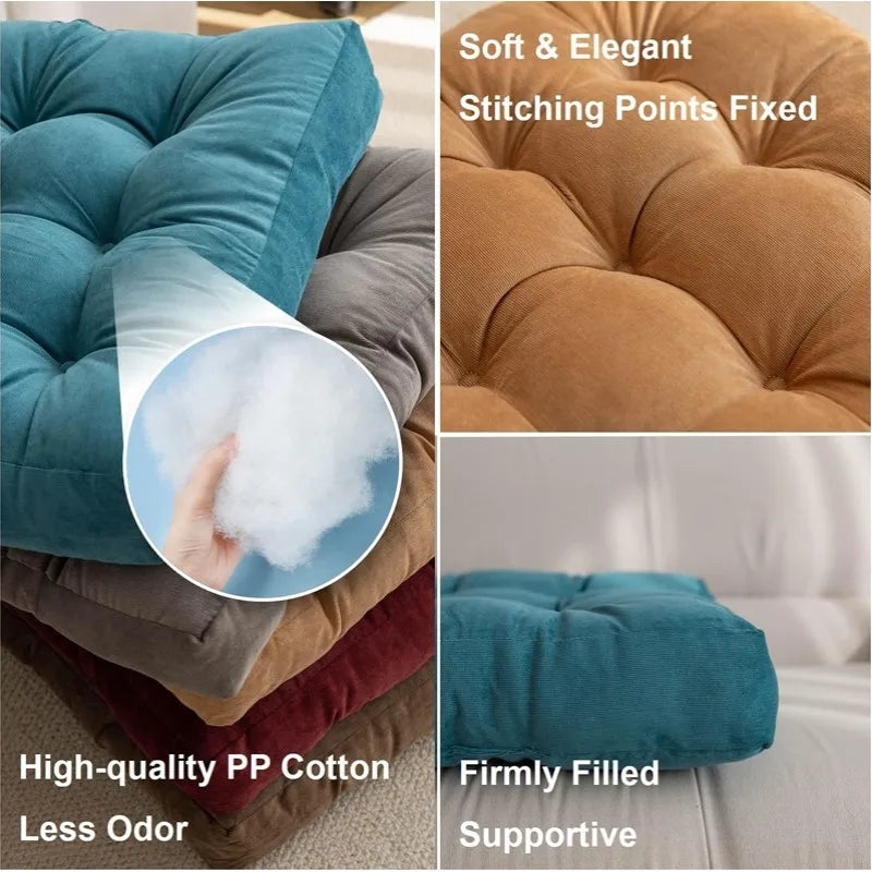 Big Square Corduroy Floor Seat Cushion Chair Cushions Tatami Meditation Yoga Thickened Windows Pad for Adults Seating Pillow